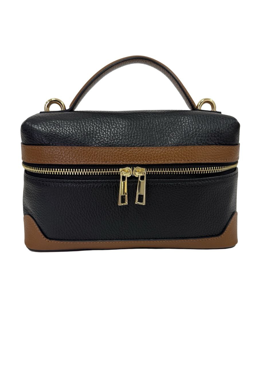 Compact Leather Top-Handle Crossbody