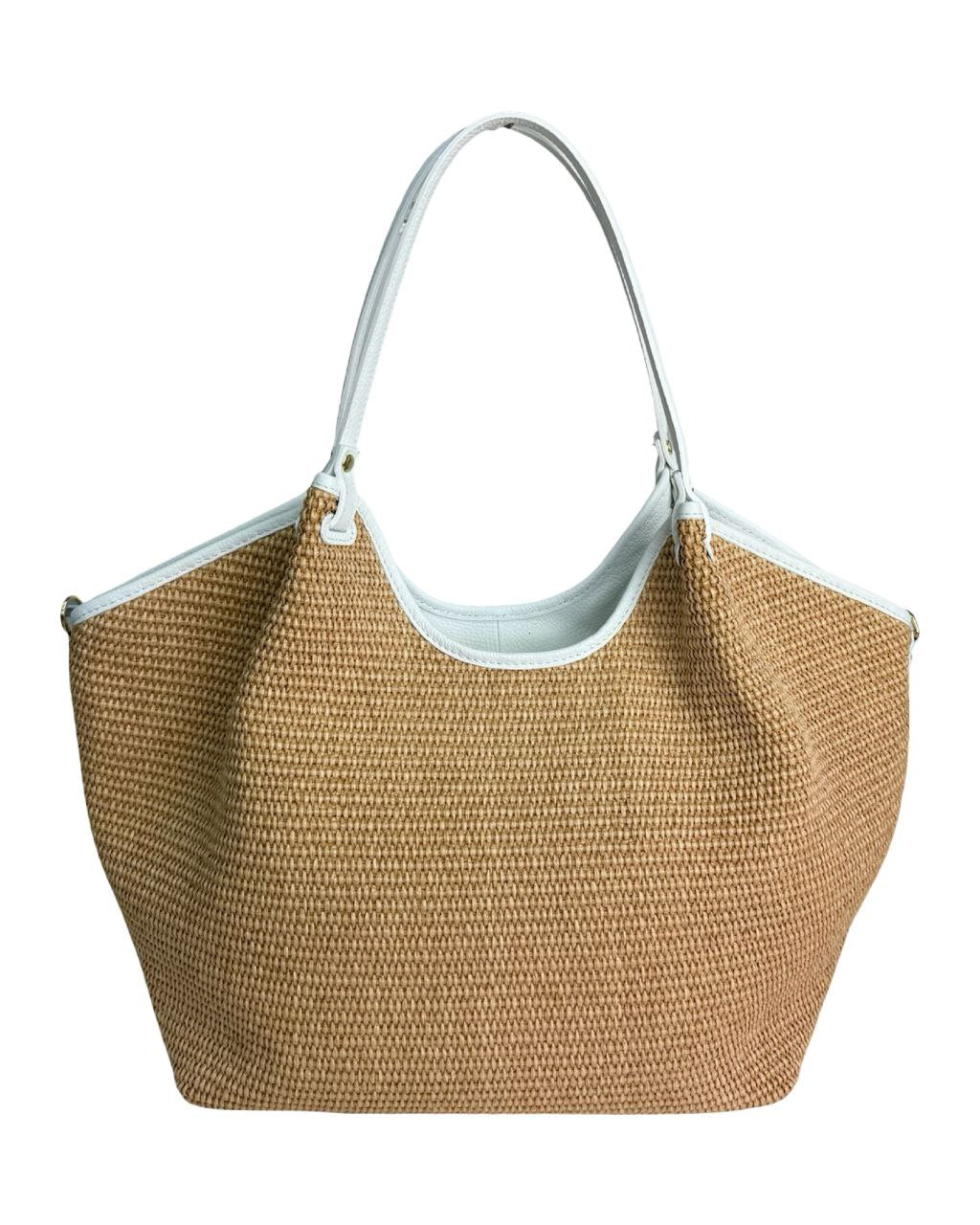 Raffia & Italian Leather Bag — Handmade