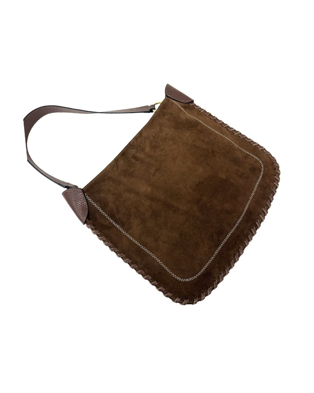 Italian Leather Shoulder Bag with Hand-Stitched Details by Modex™