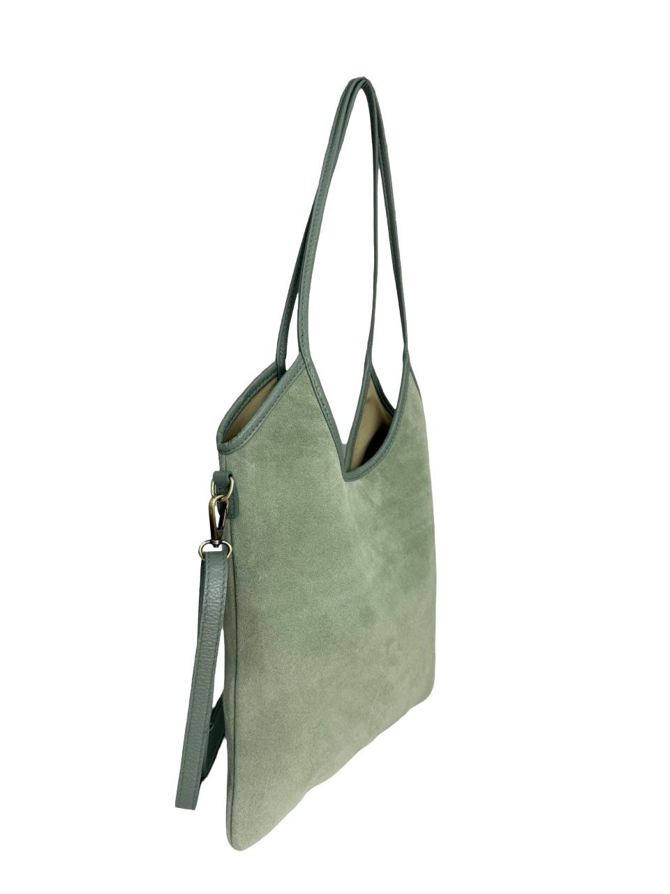 Italian Leather Shopper with Double Handles and Long Strap by Modex™