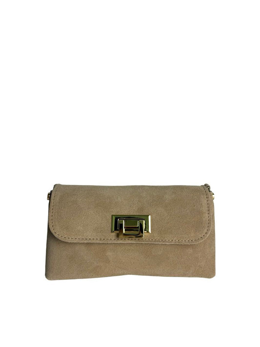 Mini Italian Leather Clutch with Gold Chain by Modex™