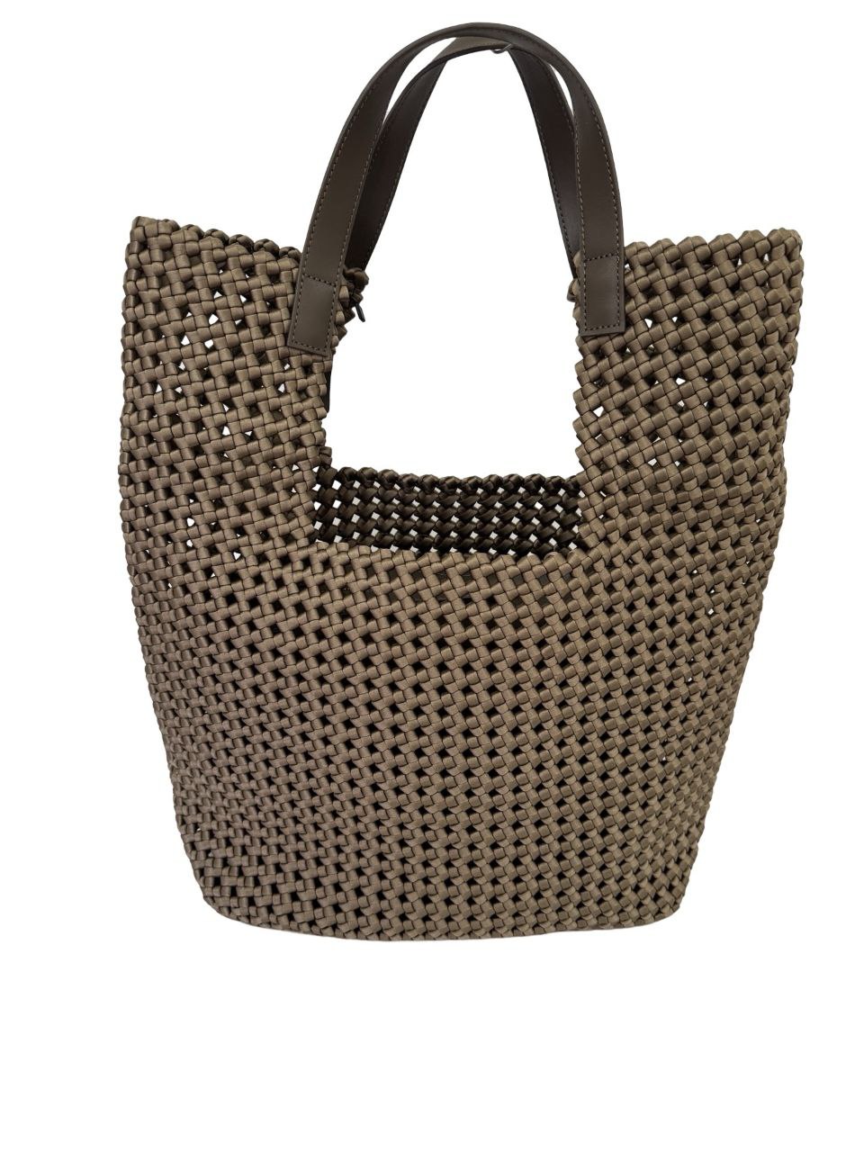 Handwoven Italian Leather & Nylon Shopper Bag by Modex™