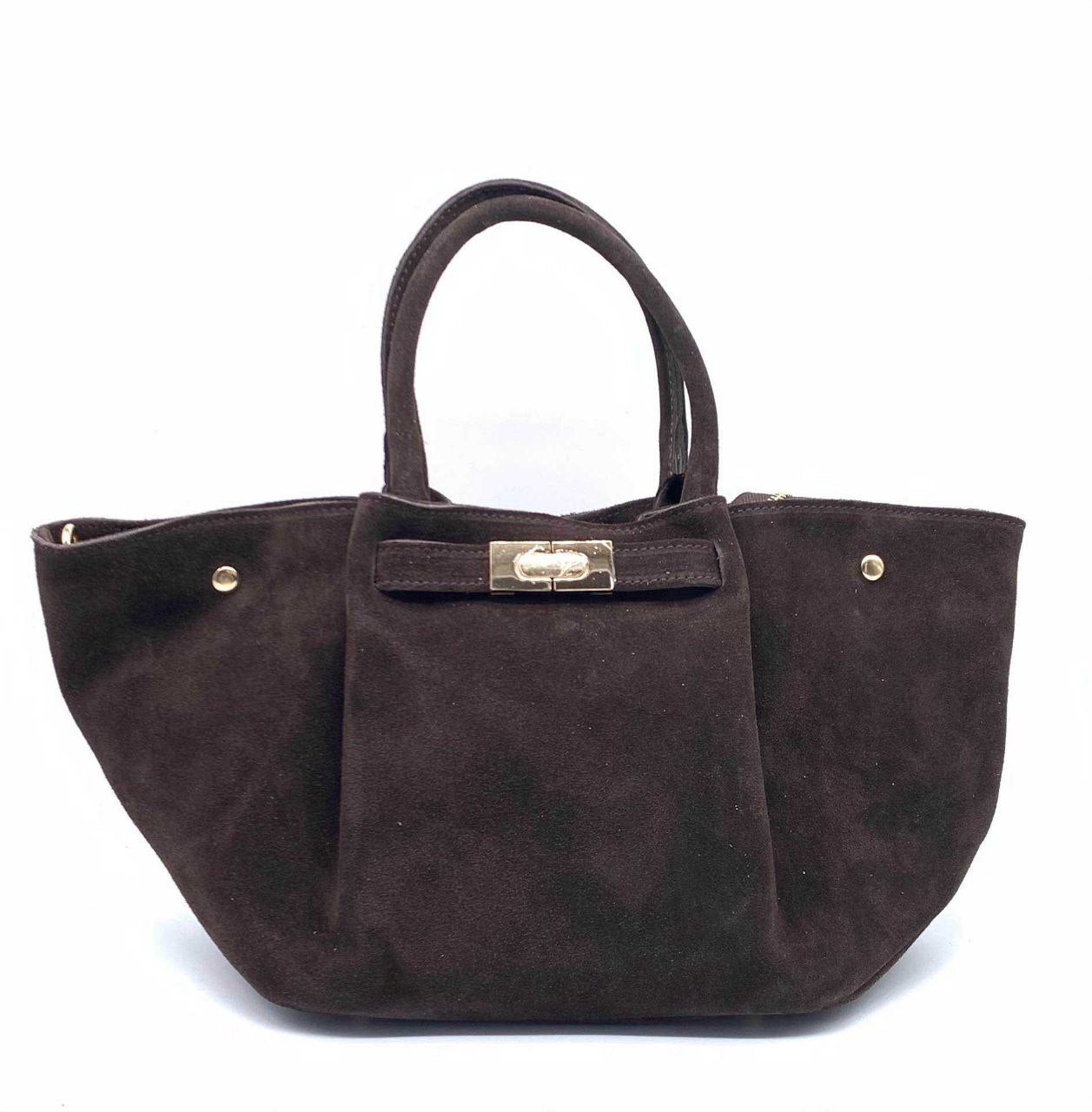 Italian Leather Tote Bag with Elegant Closure by Modex™
