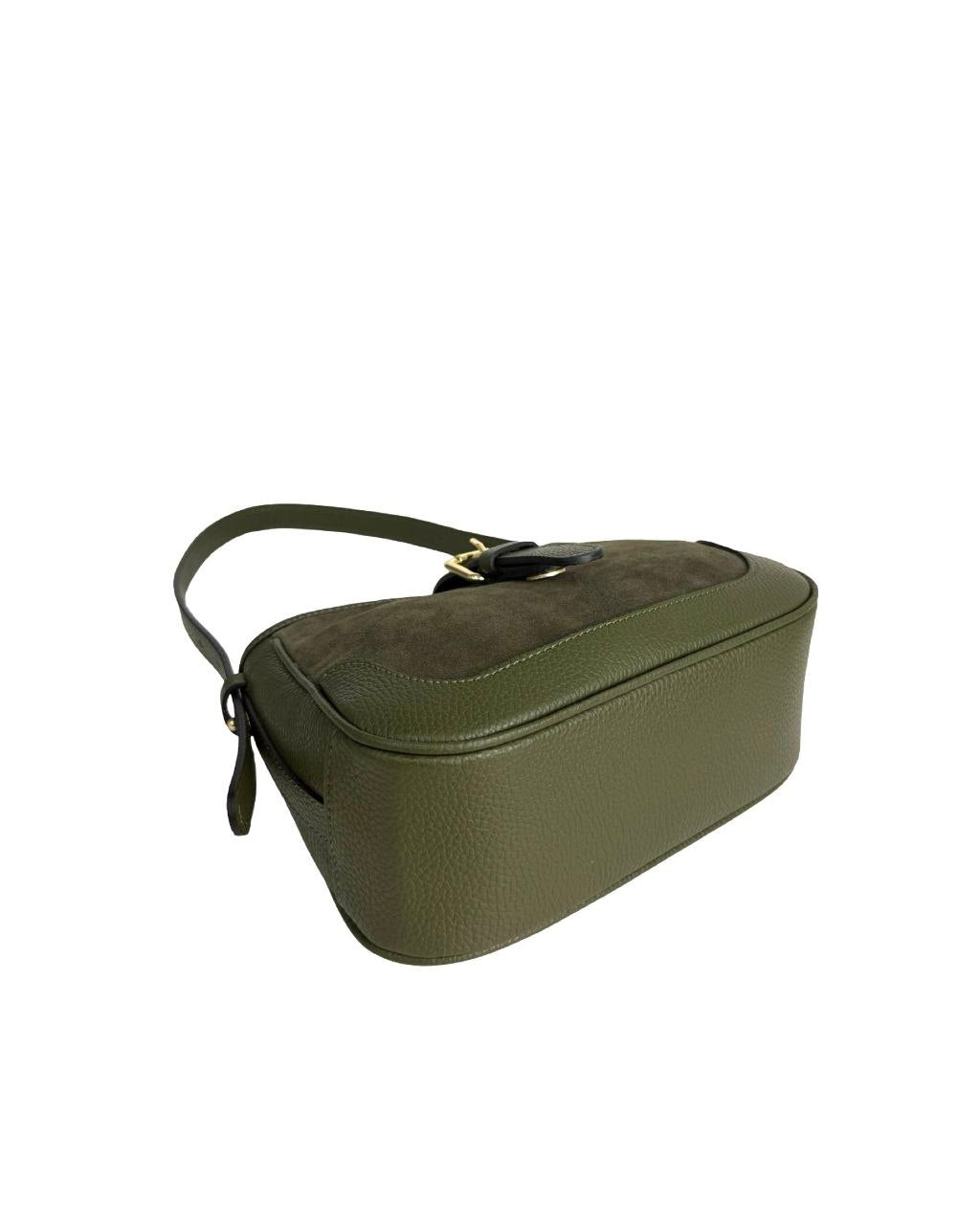 Italian Suede Shoulder Bag — compact yet striking