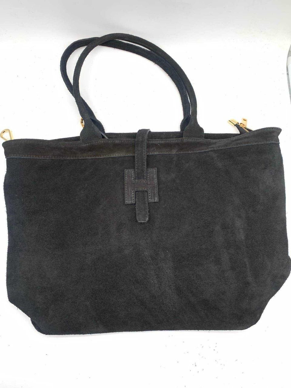 Suede Top-Handle Bag with Knot Detail