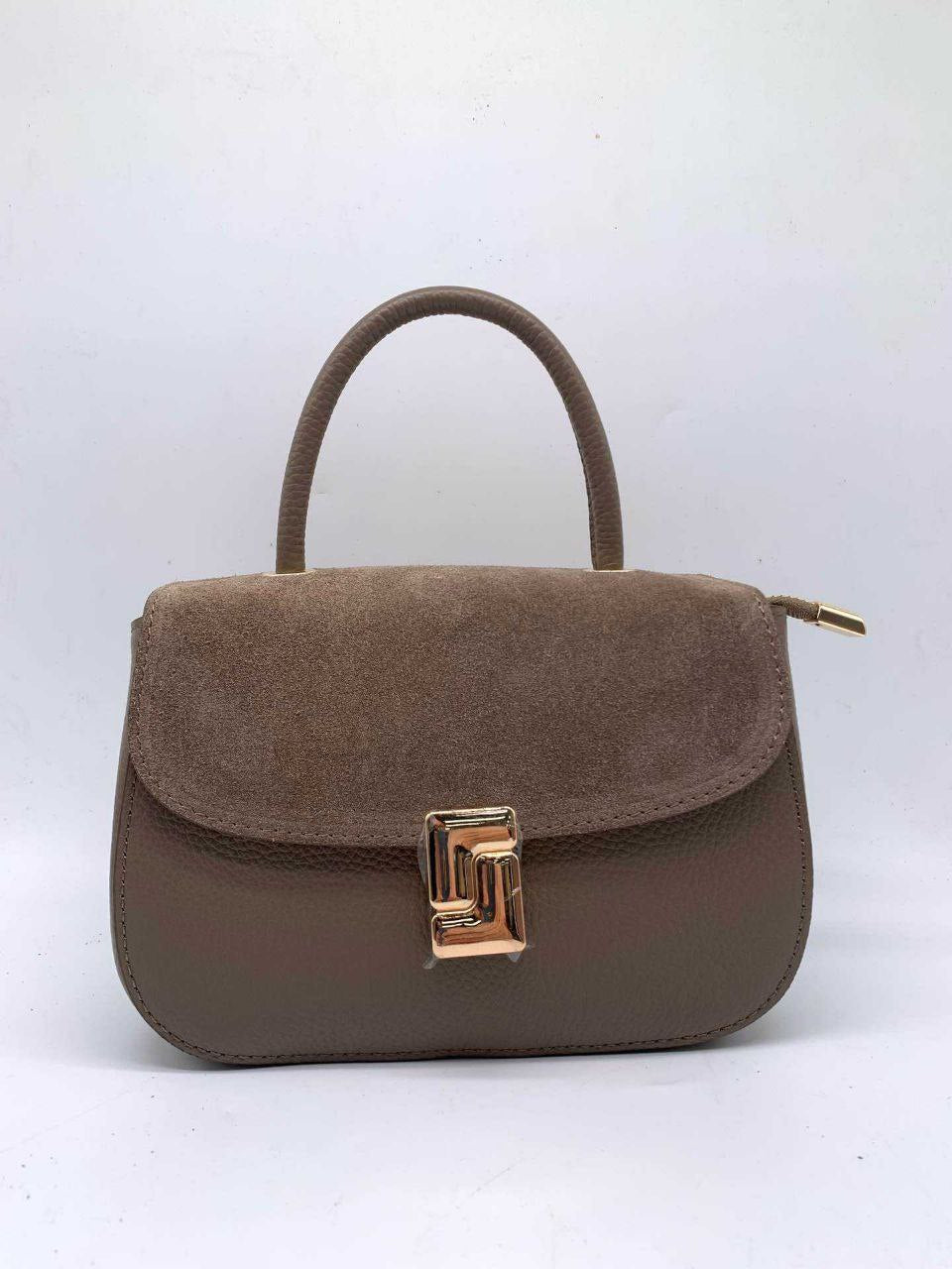 Top-Handle Suede-Flap Bag