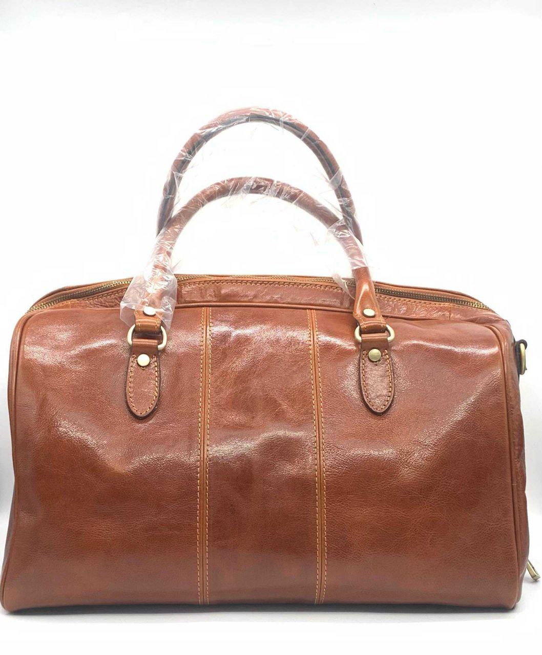 Genuine Leather Travel Duffel — Removable Shoulder Strap