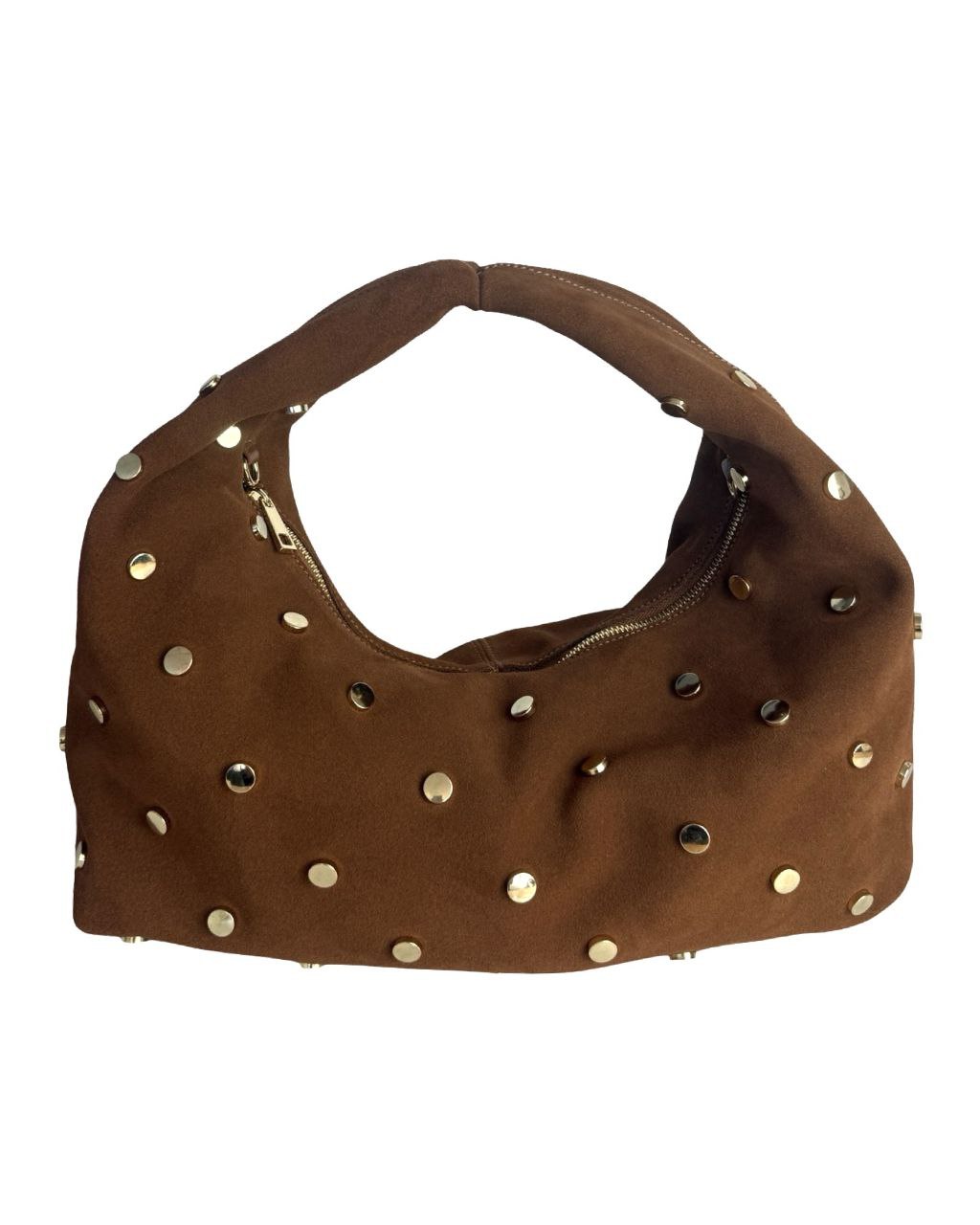 Studded Italian Suede Hobo Bag — Bold Luxury