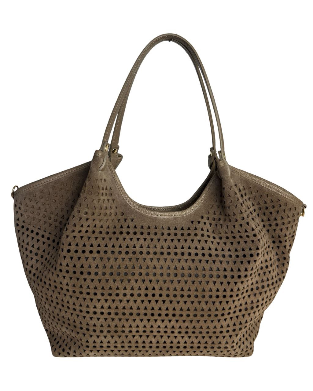 Perforated Suede Tote — Made in Italy