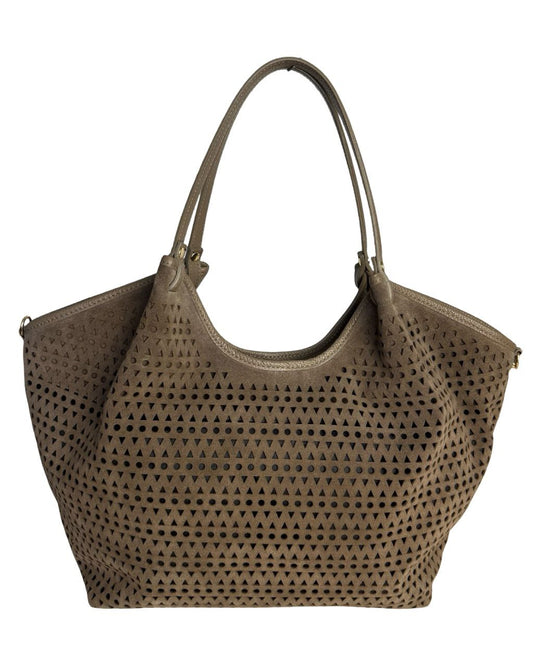 Perforated Suede Tote — Made in Italy
