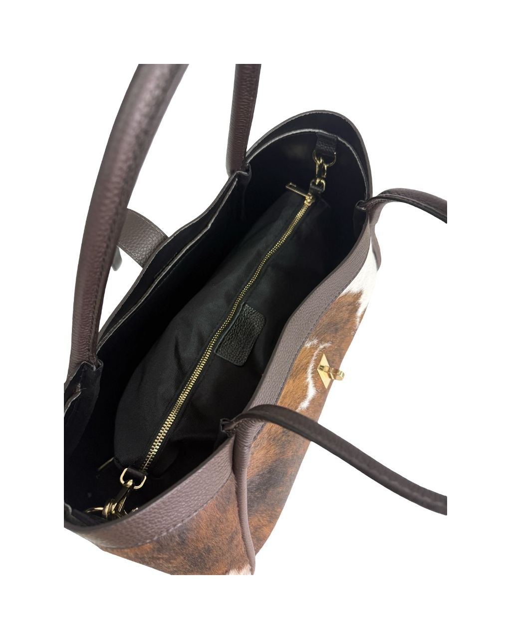 Cowhide Hair-On Leather Tote — each piece is one-of-a-kind