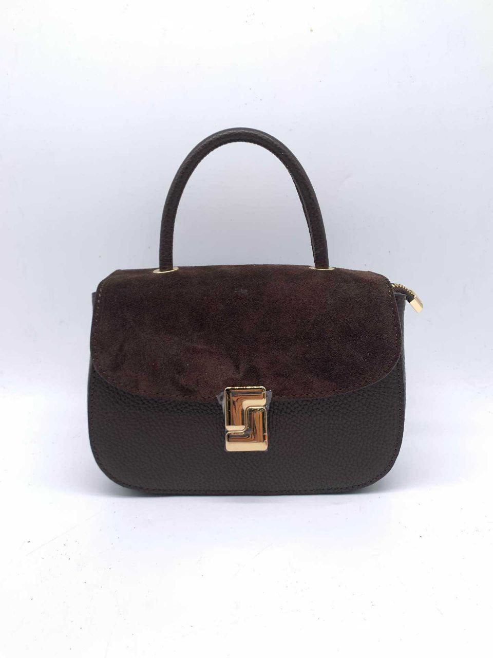 Top-Handle Suede-Flap Bag