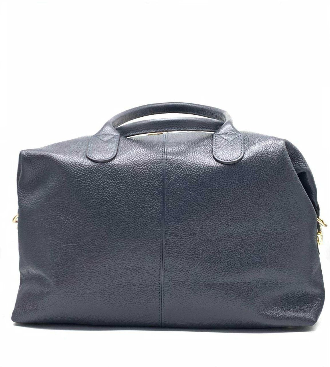 Leather Weekender Duffel with Shoulder Strap
