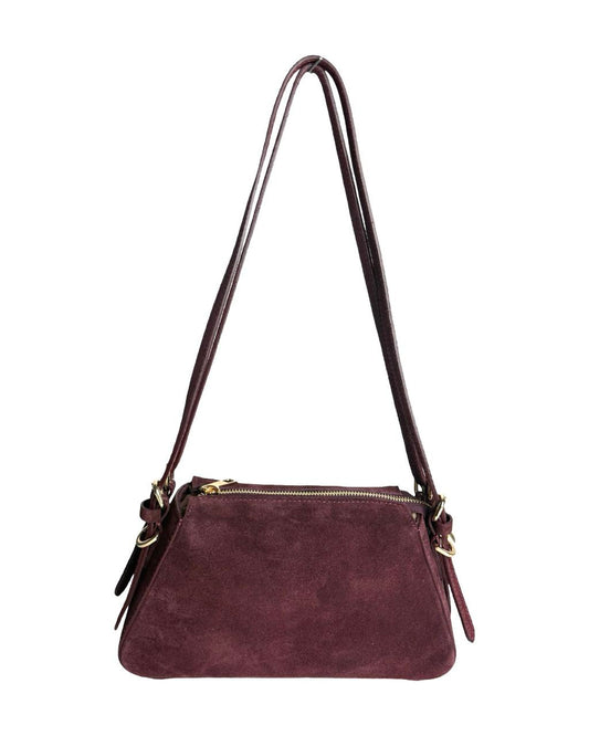 Suede Baguette Crossbody with Adjustable Strap