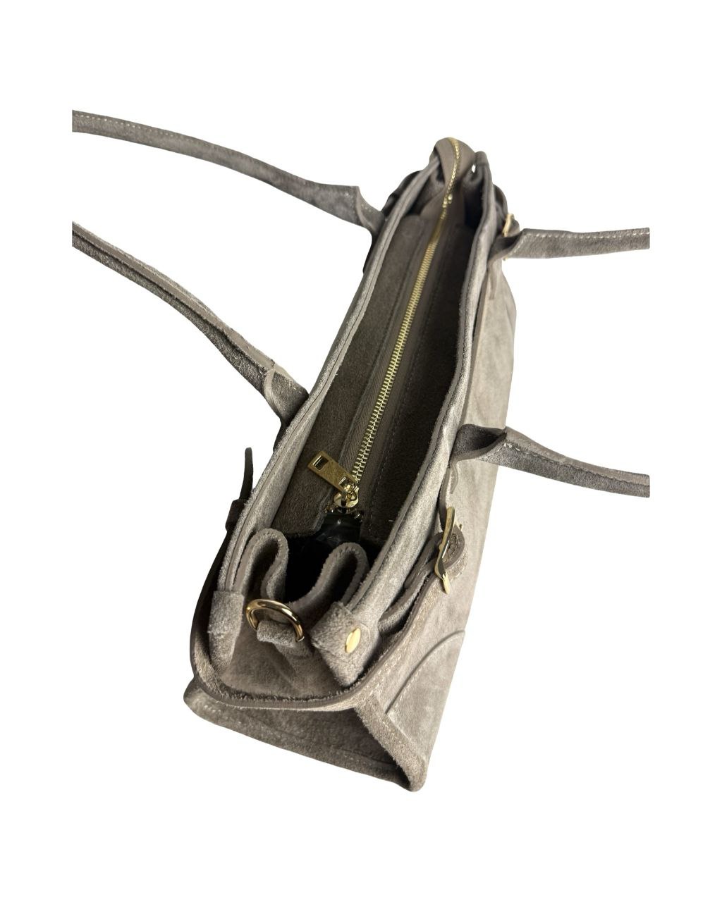 Elongated Suede Shoulder Bag