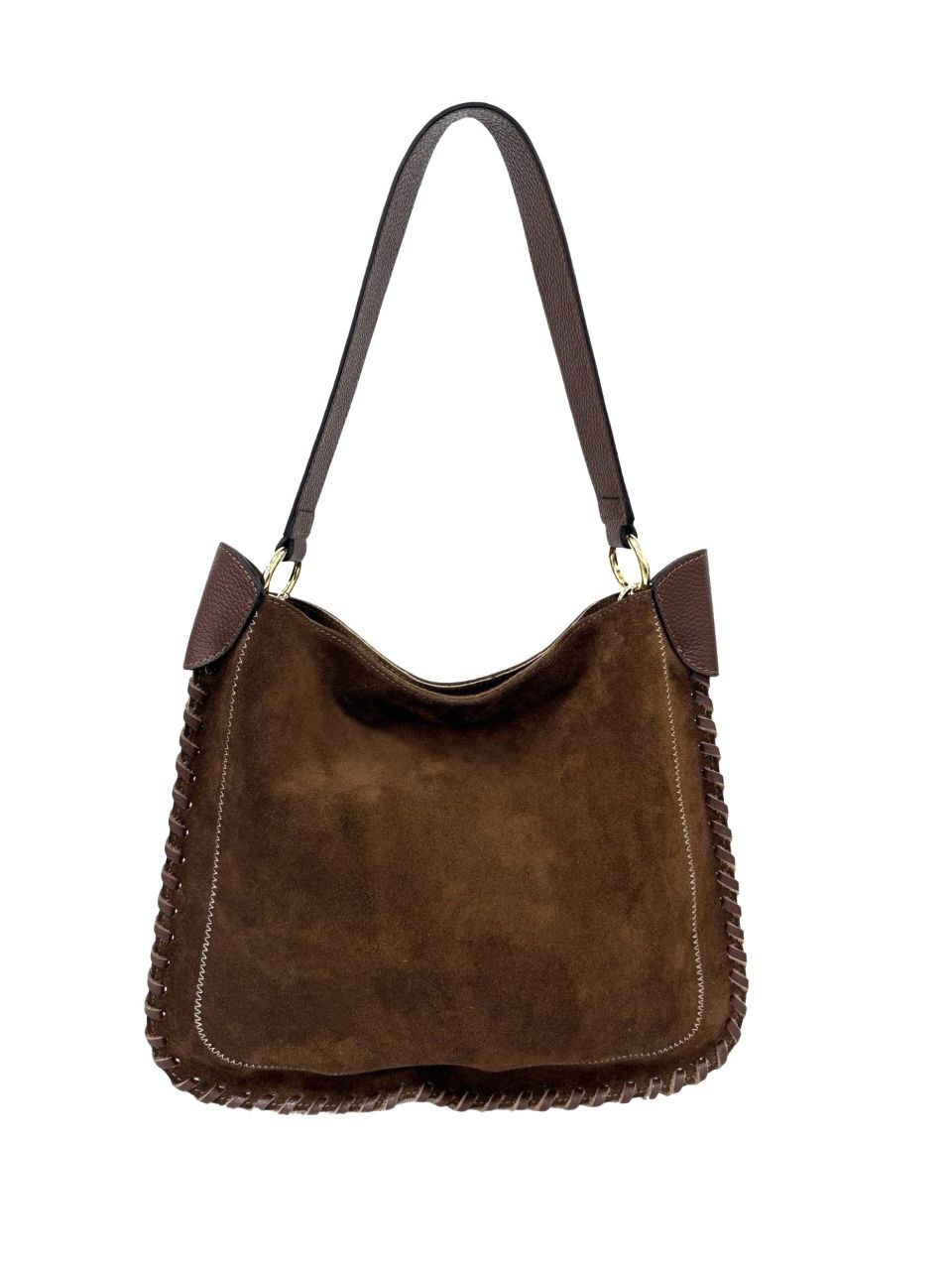 Italian Leather Shoulder Bag with Hand-Stitched Details by Modex™
