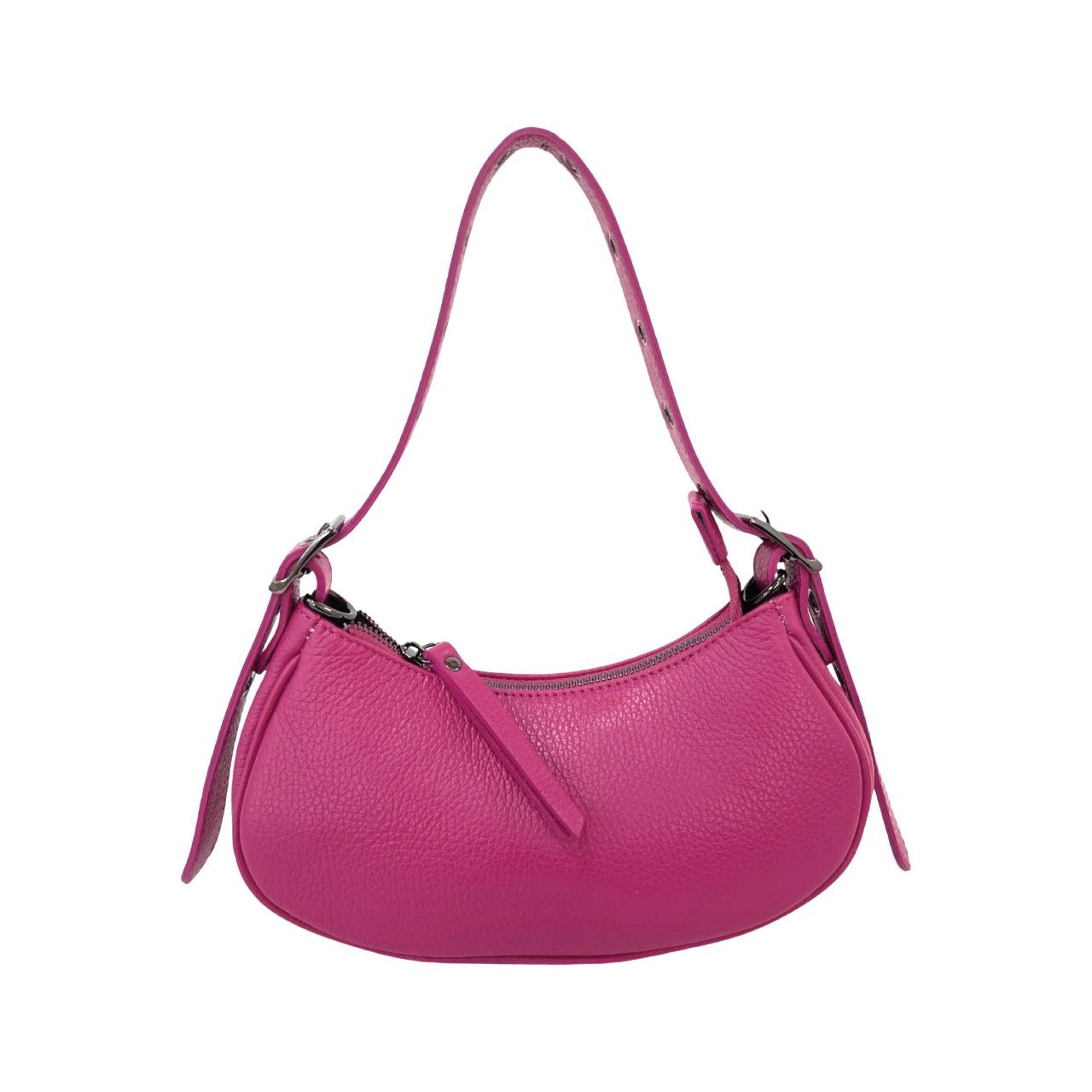 Mini Italian Leather Shoulder Bag with Eyelet Strap by Modex™