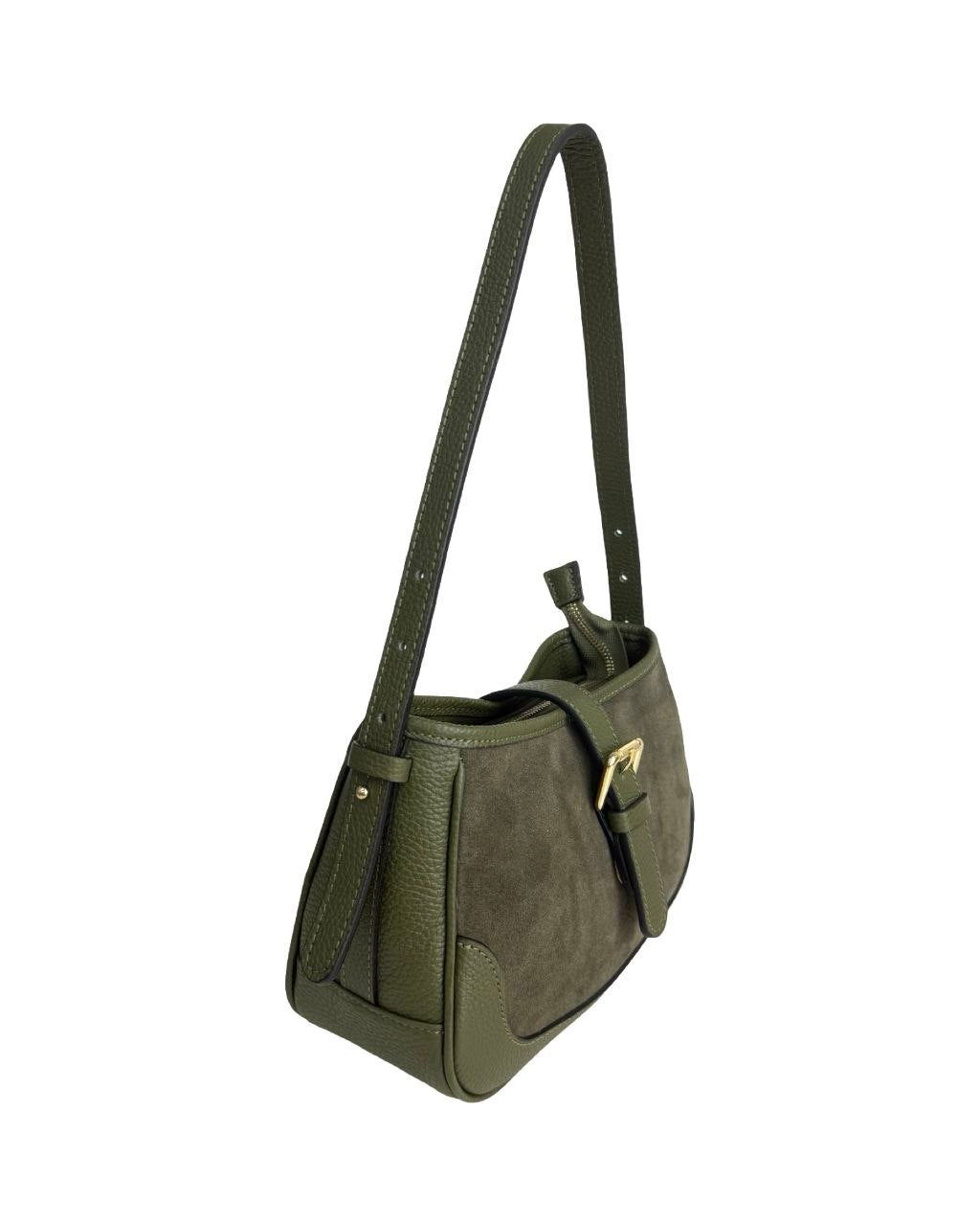 Italian Suede Shoulder Bag — compact yet striking