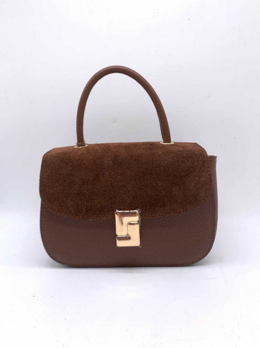 Top-Handle Suede-Flap Bag