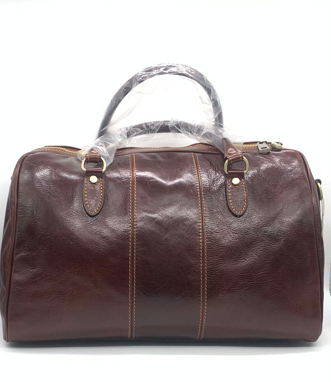 Genuine Leather Travel Duffel — Removable Shoulder Strap