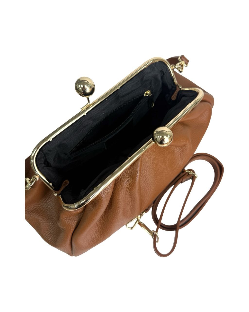Leather Frame Bag with Kiss-Lock