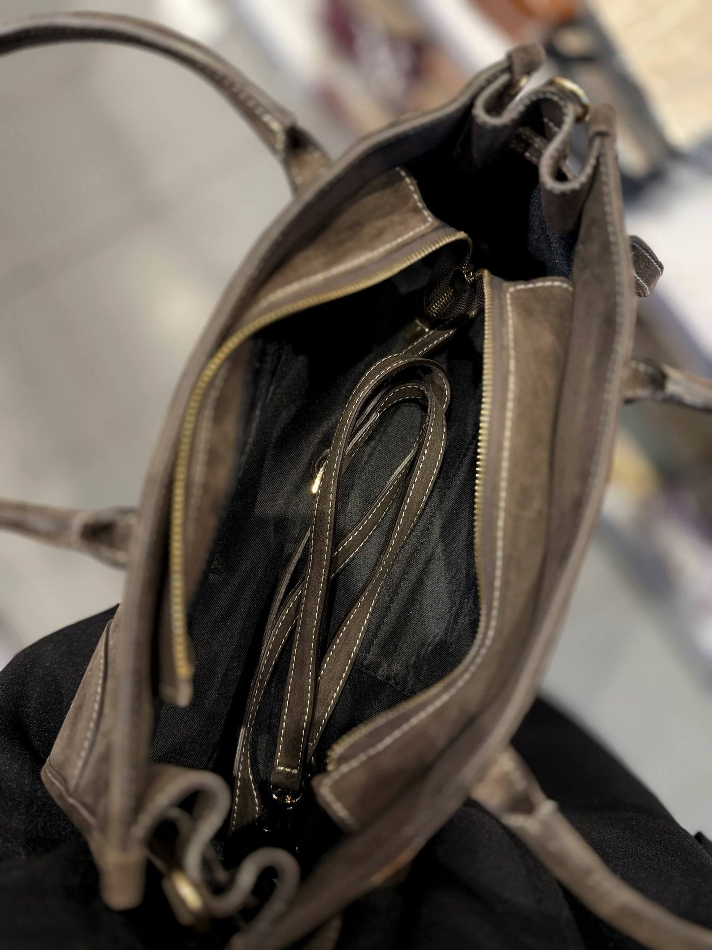 Elongated Suede Shoulder Bag