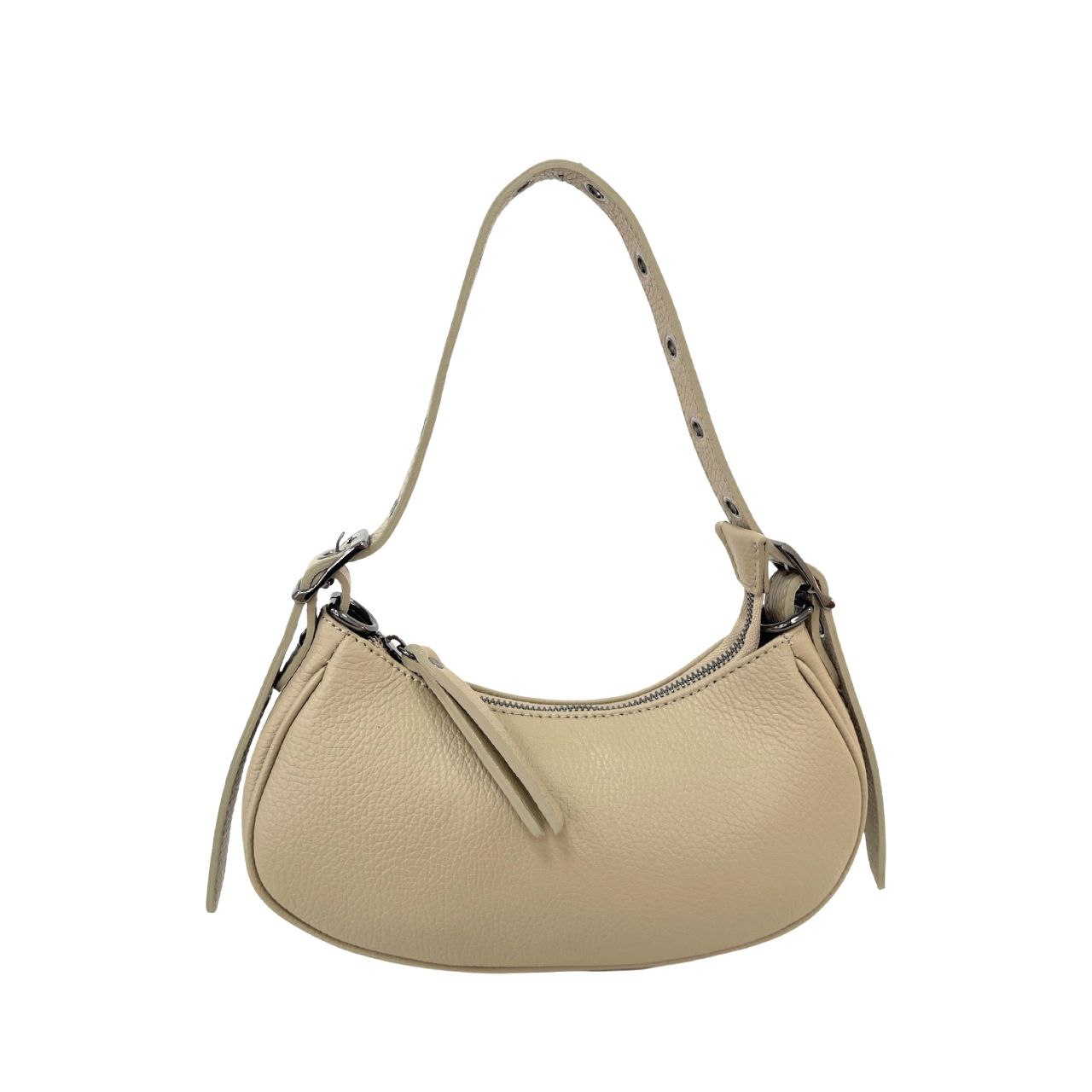 Mini Italian Leather Shoulder Bag with Eyelet Strap by Modex™