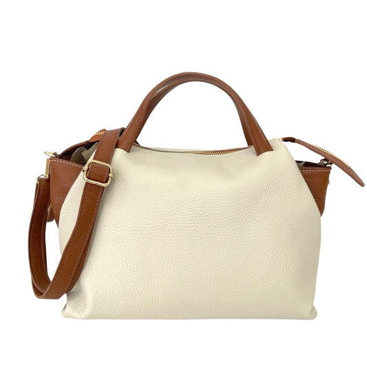 Two-Tone Italian Leather Bag with Practical Organization by Modex™