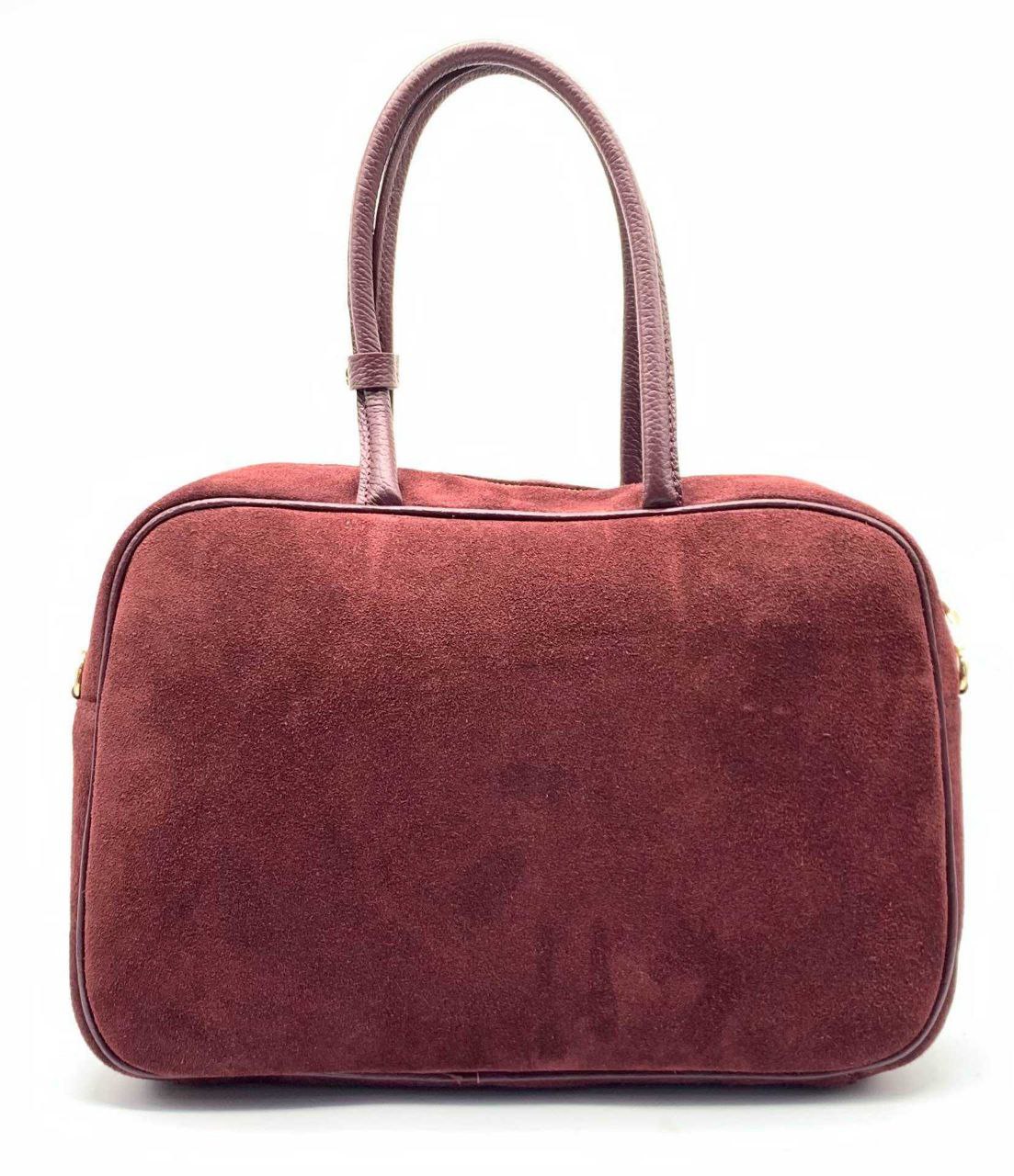 Italian Suede Leather Bag with Refined Detailing — Modex™