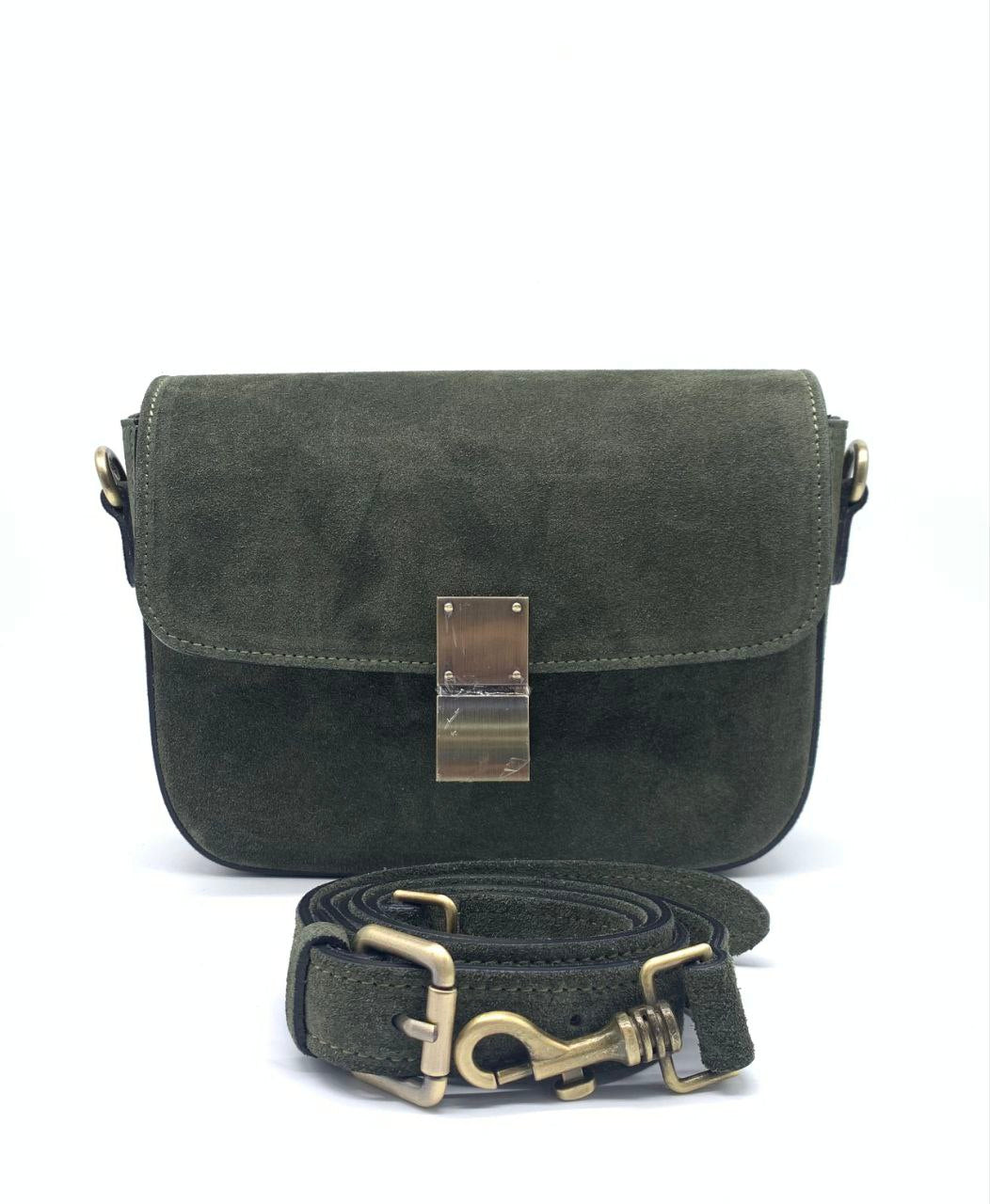 Italian Leather Crossbody with Metal Lock — Modex™