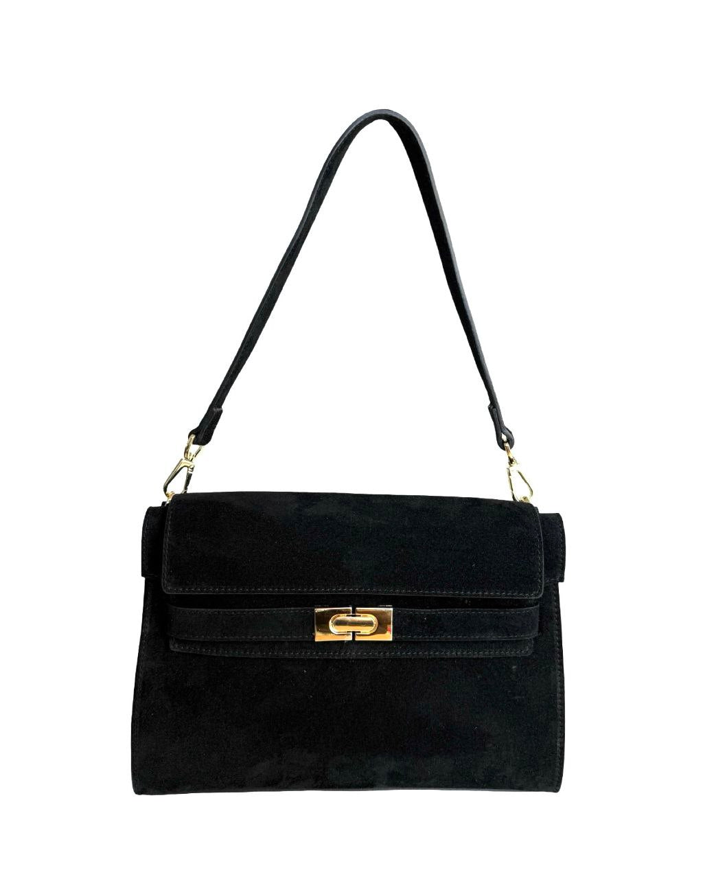 Italian Suede Shoulder/Clutch — refined and versatile