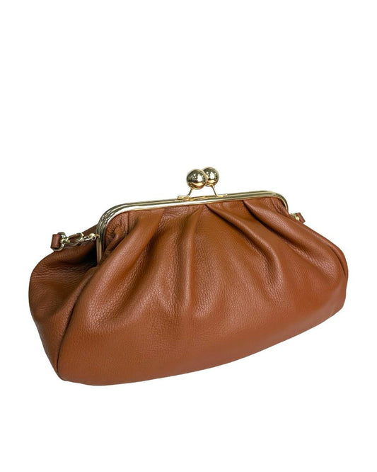 Leather Frame Bag with Kiss-Lock