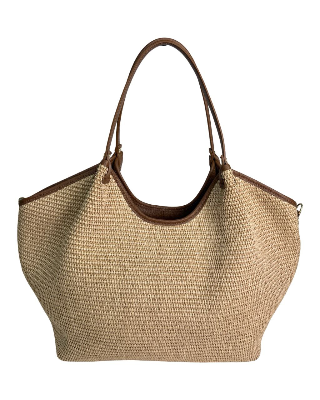 Raffia & Italian Leather Bag — Handmade