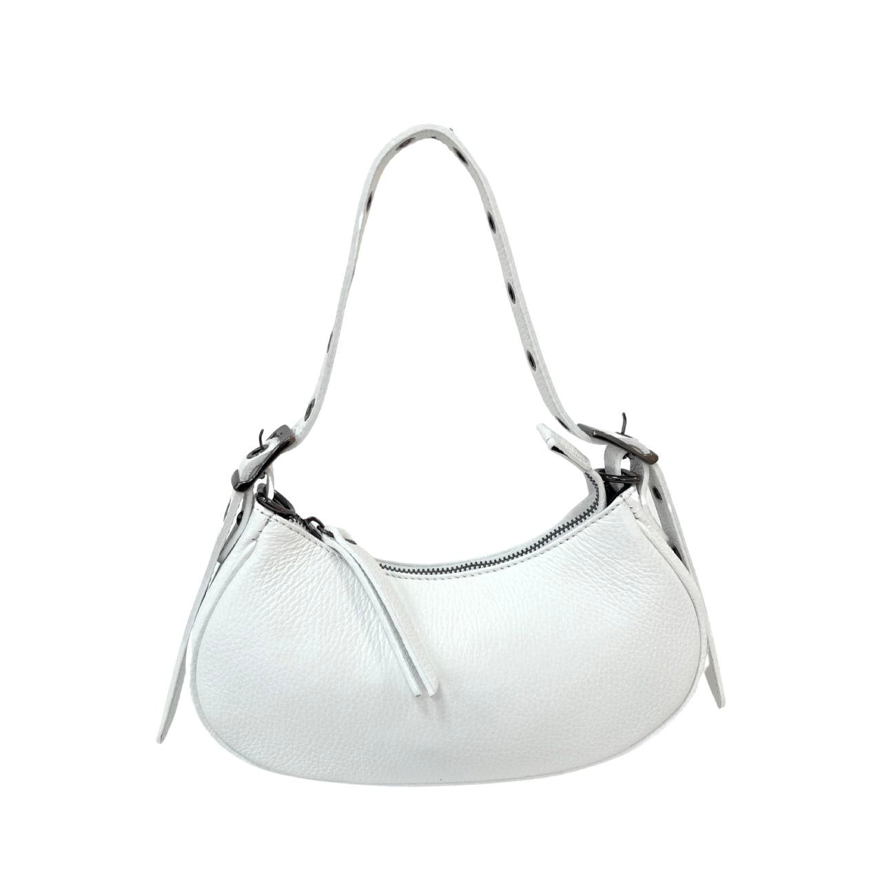 Mini Italian Leather Shoulder Bag with Eyelet Strap by Modex™