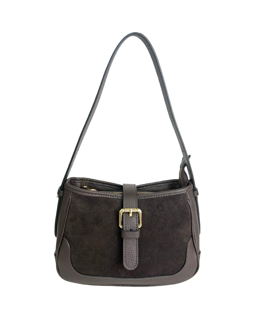 Italian Suede Shoulder Bag — compact yet striking