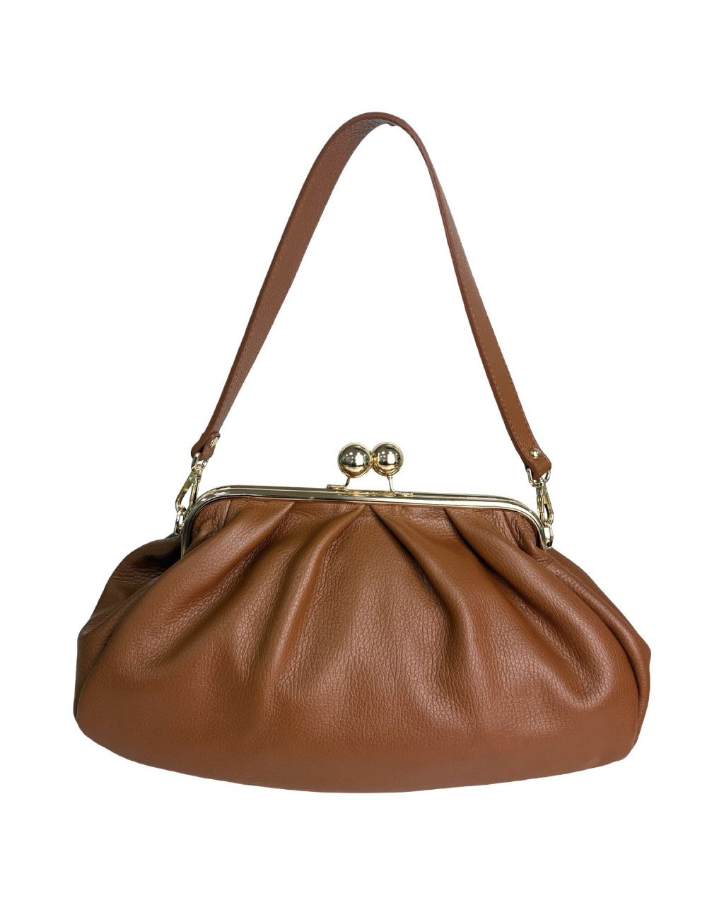 Leather Frame Bag with Kiss-Lock