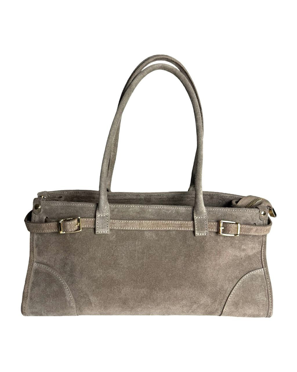 Elongated Suede Shoulder Bag