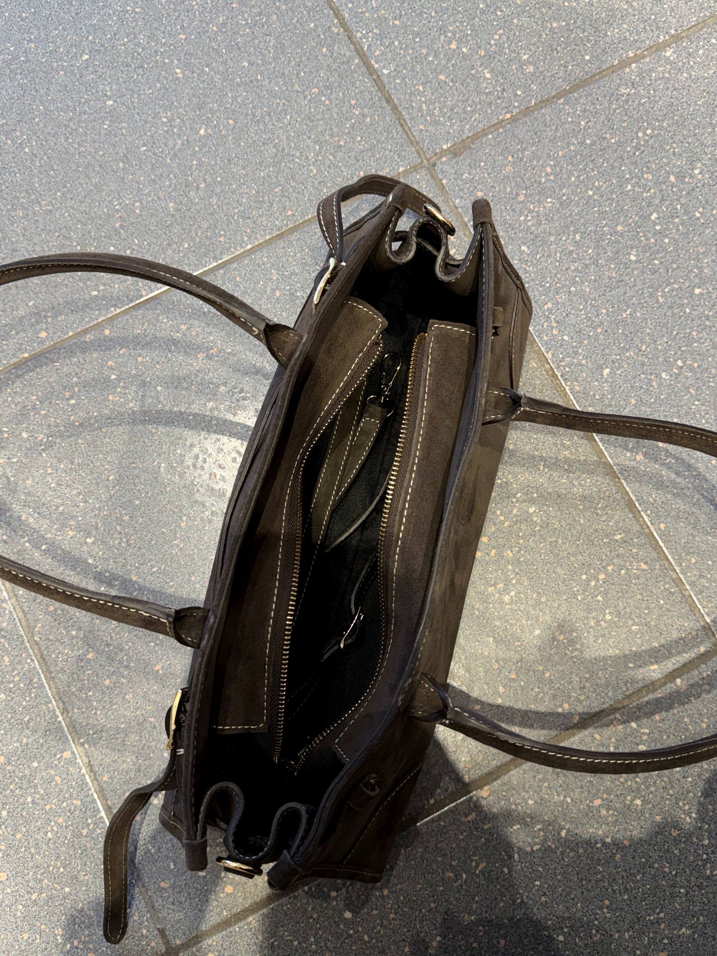 Elongated Suede Shoulder Bag