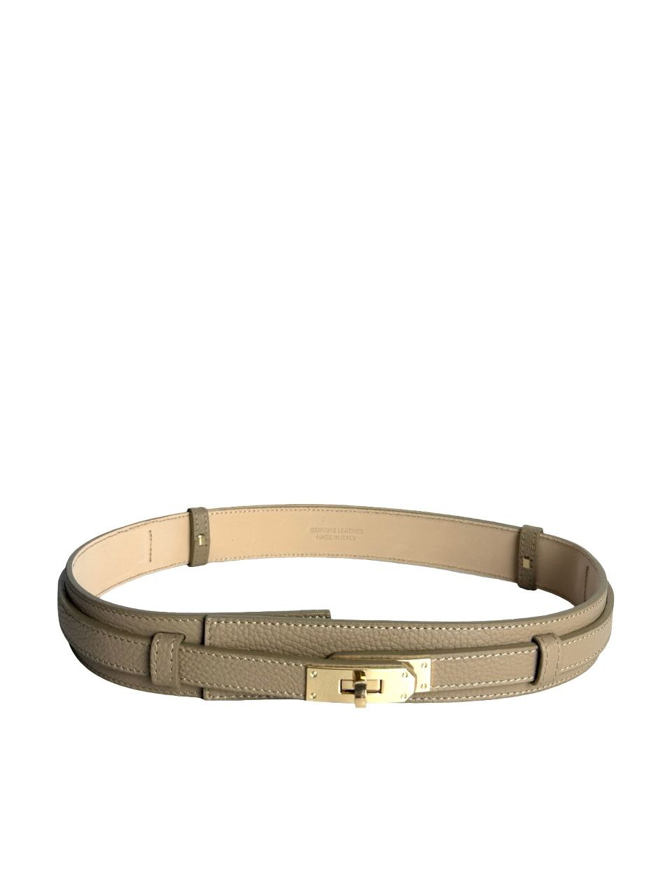 Adjustable Italian Leather Belt with Gold Buckle by Modex™