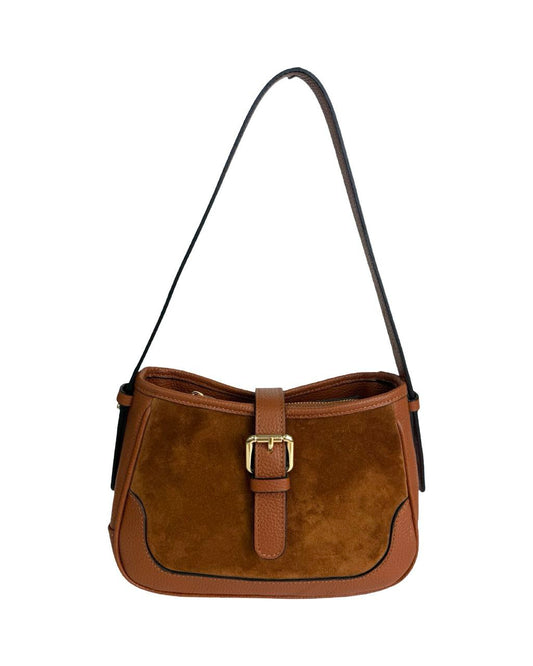 Italian Suede Shoulder Bag — compact yet striking