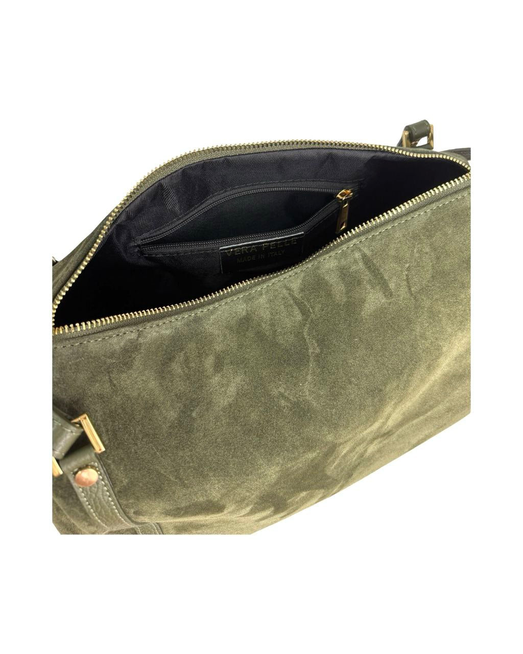 Suede Top-Zip Satchel — Made in Italy