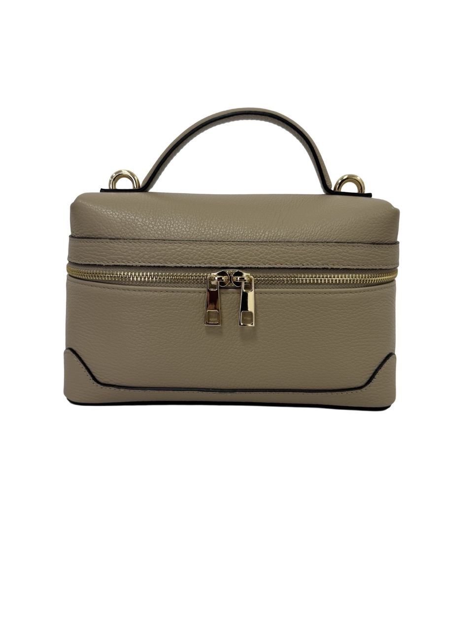 Compact Leather Top-Handle Crossbody